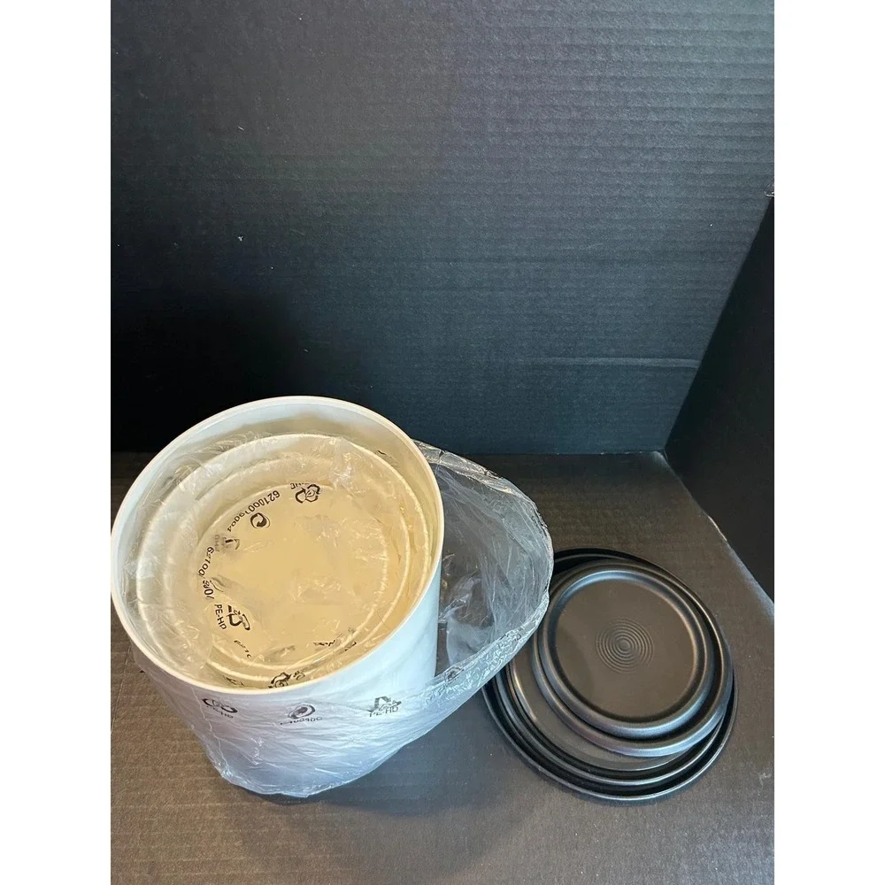 Tupperware NEW One-Touch Reminder Canister Set of 4with black seals